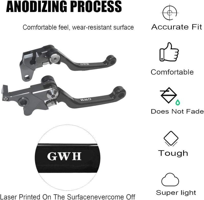 Adsspro Motorcycle Billet Foldable Brake Clutch Lever Handle CNC Aluminum Pivot for DRZ400 DRZ400S DRZ400SM DRZ400E 00-23 DR250R 97-00 DR200S 15-19 Dirt Pit Bike Motocross Motorbike - Image 4